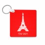 מחזיק מפתחות בצורת ריבוע בעיצוב אישי עם השם שלך בעיצוב מגדל אייפל גודל המחזיק 5 × 5 ס"מ
