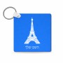 מחזיק מפתחות בצורת ריבוע בעיצוב אישי עם השם שלך בעיצוב מגדל אייפל גודל המחזיק 5 × 5 ס"מ