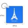 מחזיק מפתחות בצורת ריבוע בעיצוב אישי עם השם שלך בעיצוב מגדל אייפל גודל המחזיק 5 × 5 ס"מ