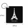 מחזיק מפתחות בצורת ריבוע בעיצוב אישי עם השם שלך בעיצוב מגדל אייפל גודל המחזיק 5 × 5 ס"מ