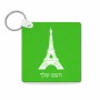 מחזיק מפתחות בצורת ריבוע בעיצוב אישי עם השם שלך בעיצוב מגדל אייפל גודל המחזיק 5 × 5 ס"מ