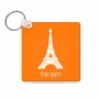 מחזיק מפתחות בצורת ריבוע בעיצוב אישי עם השם שלך בעיצוב מגדל אייפל גודל המחזיק 5 × 5 ס"מ