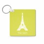 מחזיק מפתחות בצורת ריבוע בעיצוב אישי עם השם שלך בעיצוב מגדל אייפל גודל המחזיק 5 × 5 ס"מ