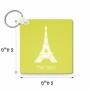 מחזיק מפתחות בצורת ריבוע בעיצוב אישי עם השם שלך בעיצוב מגדל אייפל גודל המחזיק 5 × 5 ס"מ