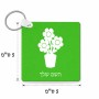 מחזיק מפתחות בצורת ריבוע בעיצוב אישי עם השם שלך בעיצוב פרח גודל המחזיק 5 × 5 ס"מ