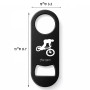 פותחן בקבוקים בעיצוב אישי עם השם שלך בעיצוב רוכב אופניים גודל הפותחן 3.2 × 8.7 ס"מ