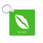 מחזיק מפתחות בצורת ריבוע בעיצוב אישי עם השם שלך בעיצוב שפתיים - נשיקה גודל המחזיק 5 × 5 ס"מ