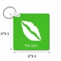 מחזיק מפתחות בצורת ריבוע בעיצוב אישי עם השם שלך בעיצוב שפתיים - נשיקה גודל המחזיק 5 × 5 ס"מ