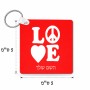 מחזיק מפתחות בצורת ריבוע בעיצוב אישי עם השם שלך בעיצוב אהבה גודל המחזיק 5 × 5 ס"מ