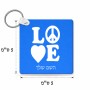 מחזיק מפתחות בצורת ריבוע בעיצוב אישי עם השם שלך בעיצוב אהבה גודל המחזיק 5 × 5 ס"מ