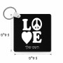 מחזיק מפתחות בצורת ריבוע בעיצוב אישי עם השם שלך בעיצוב אהבה גודל המחזיק 5 × 5 ס"מ