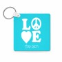 מחזיק מפתחות בצורת ריבוע בעיצוב אישי עם השם שלך בעיצוב אהבה גודל המחזיק 5 × 5 ס"מ
