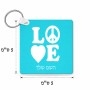 מחזיק מפתחות בצורת ריבוע בעיצוב אישי עם השם שלך בעיצוב אהבה גודל המחזיק 5 × 5 ס"מ