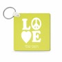 מחזיק מפתחות בצורת ריבוע בעיצוב אישי עם השם שלך בעיצוב אהבה גודל המחזיק 5 × 5 ס"מ