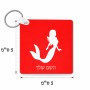 מחזיק מפתחות בצורת ריבוע בעיצוב אישי עם השם שלך בעיצוב בתולת ים - אישה גודל המחזיק 5 × 5 ס"מ