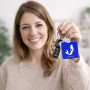 מחזיק מפתחות בצורת ריבוע בעיצוב אישי עם השם שלך בעיצוב בתולת ים - אישה גודל המחזיק 5 × 5 ס"מ