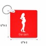מחזיק מפתחות בצורת ריבוע בעיצוב אישי עם השם שלך בעיצוב אישה בהריון גודל המחזיק 5 × 5 ס"מ