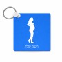 מחזיק מפתחות בצורת ריבוע בעיצוב אישי עם השם שלך בעיצוב אישה בהריון גודל המחזיק 5 × 5 ס"מ