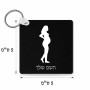 מחזיק מפתחות בצורת ריבוע בעיצוב אישי עם השם שלך בעיצוב אישה בהריון גודל המחזיק 5 × 5 ס"מ