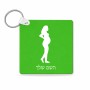 מחזיק מפתחות בצורת ריבוע בעיצוב אישי עם השם שלך בעיצוב אישה בהריון גודל המחזיק 5 × 5 ס"מ