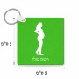 מחזיק מפתחות בצורת ריבוע בעיצוב אישי עם השם שלך בעיצוב אישה בהריון גודל המחזיק 5 × 5 ס"מ
