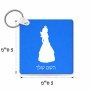מחזיק מפתחות בצורת ריבוע בעיצוב אישי עם השם שלך בעיצוב נסיכה גודל המחזיק 5 × 5 ס"מ