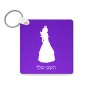 מחזיק מפתחות בצורת ריבוע בעיצוב אישי עם השם שלך בעיצוב נסיכה גודל המחזיק 5 × 5 ס"מ
