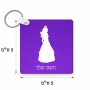 מחזיק מפתחות בצורת ריבוע בעיצוב אישי עם השם שלך בעיצוב נסיכה גודל המחזיק 5 × 5 ס"מ