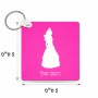 מחזיק מפתחות בצורת ריבוע בעיצוב אישי עם השם שלך בעיצוב נסיכה גודל המחזיק 5 × 5 ס"מ