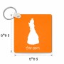 מחזיק מפתחות בצורת ריבוע בעיצוב אישי עם השם שלך בעיצוב נסיכה גודל המחזיק 5 × 5 ס"מ