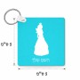 מחזיק מפתחות בצורת ריבוע בעיצוב אישי עם השם שלך בעיצוב נסיכה גודל המחזיק 5 × 5 ס"מ