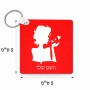 מחזיק מפתחות בצורת ריבוע בעיצוב אישי עם השם שלך בעיצוב אהבת נשים גודל המחזיק 5 × 5 ס"מ