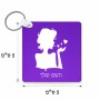 מחזיק מפתחות בצורת ריבוע בעיצוב אישי עם השם שלך בעיצוב אהבת נשים גודל המחזיק 5 × 5 ס"מ