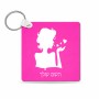 מחזיק מפתחות בצורת ריבוע בעיצוב אישי עם השם שלך בעיצוב אהבת נשים גודל המחזיק 5 × 5 ס"מ