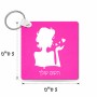 מחזיק מפתחות בצורת ריבוע בעיצוב אישי עם השם שלך בעיצוב אהבת נשים גודל המחזיק 5 × 5 ס"מ