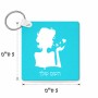 מחזיק מפתחות בצורת ריבוע בעיצוב אישי עם השם שלך בעיצוב אהבת נשים גודל המחזיק 5 × 5 ס"מ