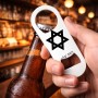 פותחן בקבוקים בעיצוב אישי עם השם שלך בעיצוב מגן דוד - מגן דוד - ישראל גודל הפותחן 3.2 × 8.7 ס"מ