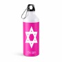 בקבוק מים ספורטיבי 500 מ"ל בעיצוב אישי עם השם שלך בעיצוב מגן דוד - מגן דוד - ישראל גודל 19 × 7 ס"מ