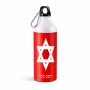 בקבוק מים ספורטיבי 500 מ"ל בעיצוב אישי עם השם שלך בעיצוב מגן דוד - מגן דוד - ישראל גודל 19 × 7 ס"מ