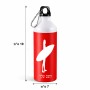 בקבוק מים ספורטיבי 500 מ"ל בעיצוב אישי עם השם שלך בעיצוב גלישה - גלישה גודל 19 × 7 ס"מ