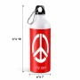 בקבוק מים ספורטיבי 500 מ"ל בעיצוב אישי עם השם שלך בעיצוב סמל השלום גודל 19 × 7 ס"מ