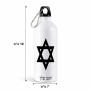 בקבוק מים ספורטיבי 500 מ"ל בעיצוב אישי עם השם שלך בעיצוב מגן דוד - מגן דוד - ישראל גודל 19 × 7 ס"מ