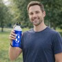 בקבוק מים ספורטיבי 500 מ"ל בעיצוב אישי עם השם שלך בעיצוב כדורגל כדור כדורגל גודל 19 × 7 ס"מ