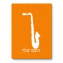 פאזל 80 חלקים בעיצוב אישי עם השם שלך בעיצוב סקסופון מידות הארנק 14 × 20 ס"מ