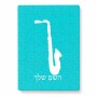 פאזל 80 חלקים בעיצוב אישי עם השם שלך בעיצוב סקסופון מידות הארנק 14 × 20 ס"מ