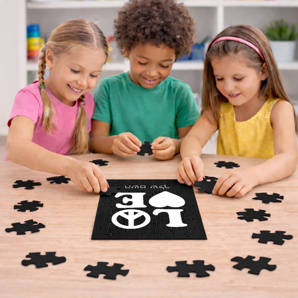 פאזל 80 חלקים בעיצוב אישי עם השם שלך בעיצוב אהבה מידות הארנק 14 × 20 ס"מ