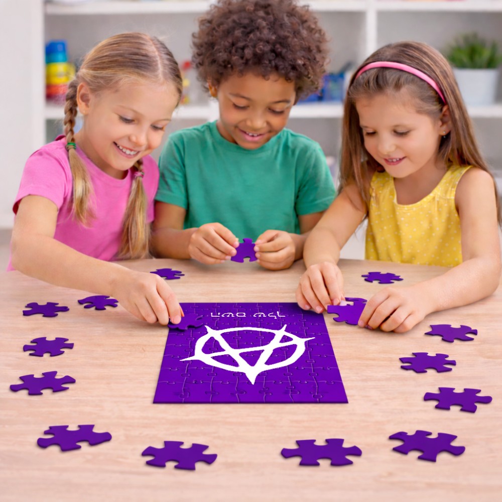 פאזל 80 חלקים בעיצוב אישי עם השם שלך בעיצוב אנרכיה מידות הארנק 14 × 20 ס"מ