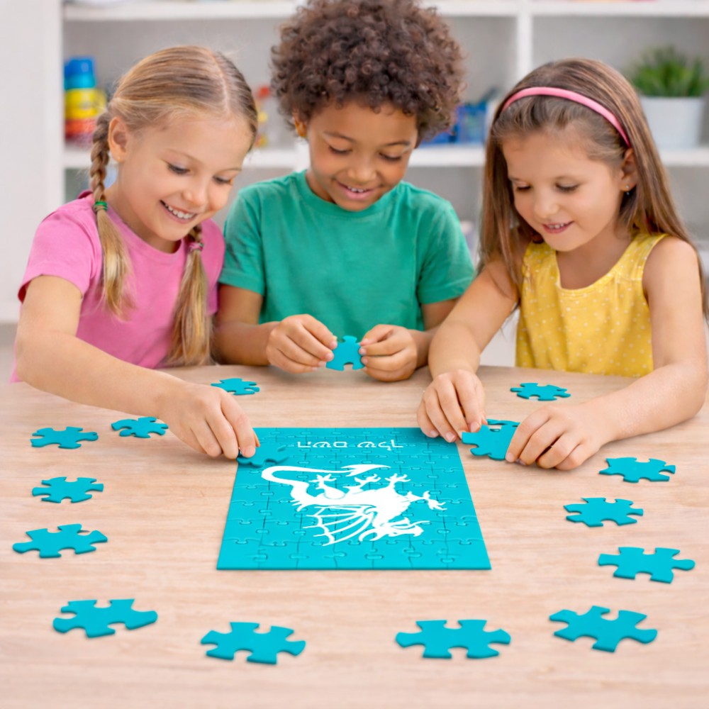 פאזל 80 חלקים בעיצוב אישי עם השם שלך בעיצוב דרקון מידות הארנק 14 × 20 ס"מ