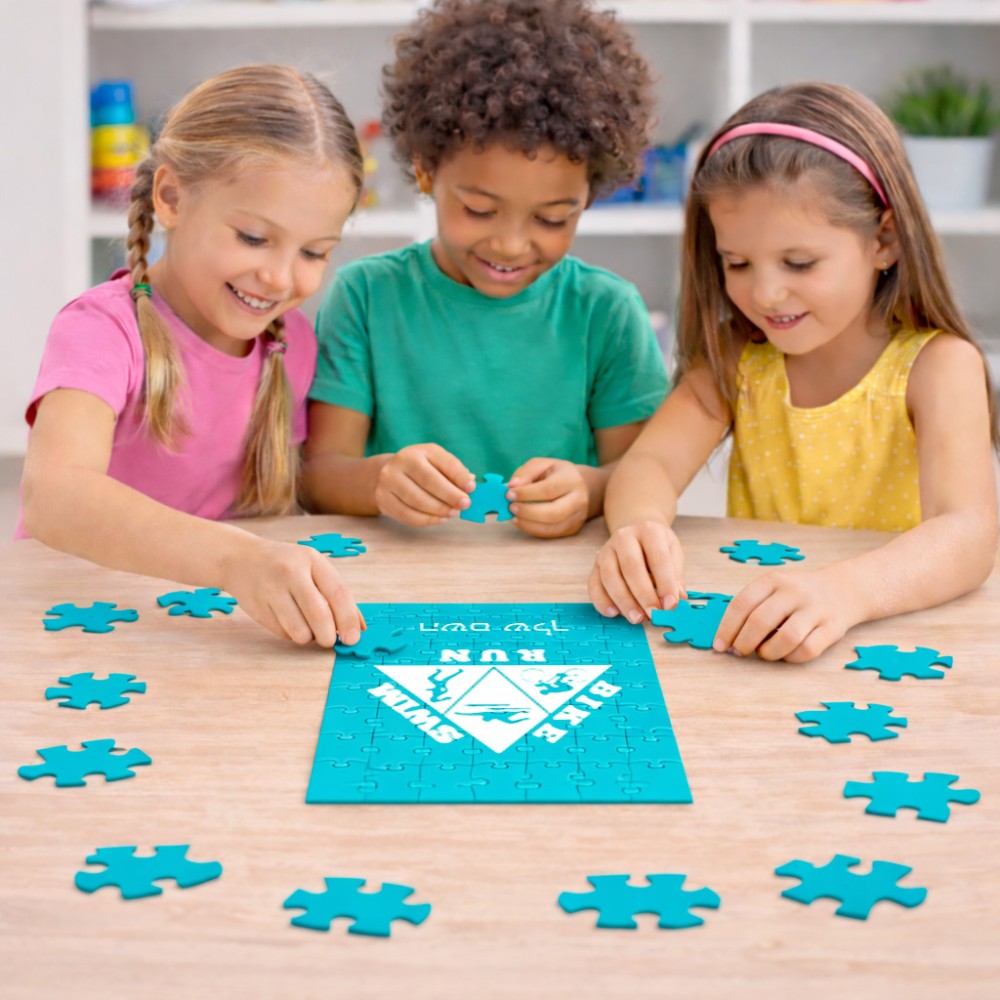 פאזל 80 חלקים בעיצוב אישי עם השם שלך בעיצוב טריאתלון מידות הארנק 14 × 20 ס"מ