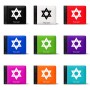 ארנק עור שחור בעיצוב אישי עם השם שלך בעיצוב מגן דוד - מגן דוד - ישראל מידות הארנק 9.5 × 11 ס"מ